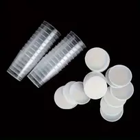 Plastikinis indelis su užspaudžiamu kamšteliu 20ml, 10vnt.