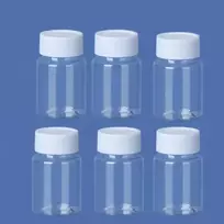 Permatomas plastikinis buteliukas su dangteliu 50ml, 1 vnt