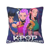 Kpop Demon Hunters Huntrix Pillow Covers Printed Cushion Cover Decorations 2025 Movie Derpy Tiger Throw Decoration Pillowcase 18x18Inch beige