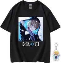 Oshi no Ko Shirt for Women Men Anime T-Shirt Casual Unisex Costume Ai Hoshino, Free Keychain S juoda