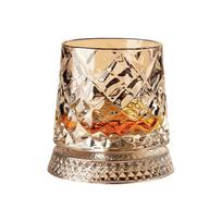 Elegant 360 Rotating Crystal Wine Glass Whisky Drinking Cup Home Drinkware for Home Use Friend Gatherings beige