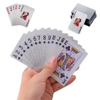 Latest 24K Gold Playing Cards High Quality Plastic Poker Deck Foil Pokers Pack Laser Reflection Magic Waterproof Card Board Game gray