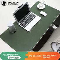 Mouse Pad, Extra Large Desk Pad, Laptop Mat, Keyboard Pad, Waterproof Pad, Leather, Dirt-Resistant, Customizable, Dark Green, 90*45cm