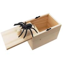 Halloween Spider Scare Prank Box Surprising Wooden Scare Box Gift Toy Spider Box Prankoy Prank For Kids Adults Other brown