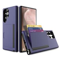 For Samsung Galaxy S24 Ultra S23 S22Plus S21+ S20 FE S10 A12 A52 A72 Case Wallet Card Slot Credit Card Cover For Samsung Note 20 For Samsung Galaxy S24+ tamsiai mėlyna spalva