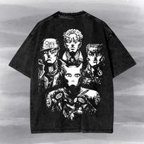 JoJo's Bizarre Adventure Vintage Wash Tee - Diamond is Unbreakable Shirt and kids shirt, Josuke Jotaro Yoshikage Kira Killer Queen, Anime Streetwear. 120 white