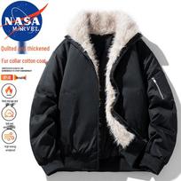 NASA MARVEL Men's Fleece-Lined Hooded Winter Jacket 2XL juoda