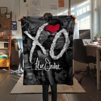 1 vnt. „The Weeknd“ spaudinio flanelės pledas, Aukštos kokybės, Patogus visais metų laikais, Namų dekoras, Šiluma ir jaukumas, Puikiai tinka dovanoms 80cm x 120cm gray