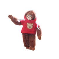 Žavingas Hoodie Beždžionėlės Raktų Pakabukas Pliušinis Kabantis Papuošalas Su Nuimamu Striukyte Minkštų Maišelių Pakabukas Gyvūno Pliušinis Raktų Žiedas raudona
