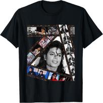 Michael Jackson MJ-002 Juodi medvilniniai 100% marškinėliai, Unisex-Suaugusiems, Mažas, Trumpomis rankovėmis S juoda