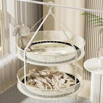 Foldable Drying Rack Mesh Clothes Hanger for Sweater Socks Laundry one size smėlis