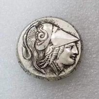 Antique Greek Coin Replica: Copper-Plated Silver Round gray