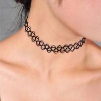 Chokerio karoliai Tatuiruotės chokeris Elastingas juodas karoliai Daugiaspalvis Retro 90-ųjų Vintažinis Elastingas Gotikiniai papuošalai beige