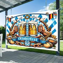 Oktoberfest banners Polyester Oktoberfest backdrops, indoor and outdoor, for homes, porches and gardens 100x150cm blue