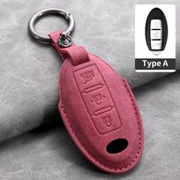 Leather Car Key Cover Case For Nissan Infiniti Q50L Qx50 Qx60 Qx55 Q70 Q70L Q30 Qx30 Qx70 Esq Xq80 Xq60 Q60S Car Keyring (as the picture,For Nissan)