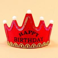 Suaugusiems Vaikams Gimtadienio Vakarėlis LED Karūnos Skrybėlė Karalius Princesė Renginys Torto Dekoracija Foto Rekvizitai Šventiniai Reikmenys Anniversaire happy Birthday-Red red