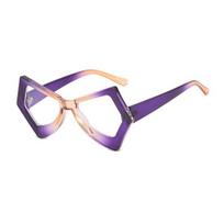 Blue Light Blocking Glasses Irregular Gradient Frame Eyeglasses Fashionable Gaming Glasses Stylish Eyewear for Men Women Outdoor Activities 1pc E beige