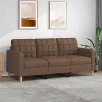 Vidaxl Sofa 3-Osobowa, Brązowa, 180 Cm, Tapicerowana Tkaniną