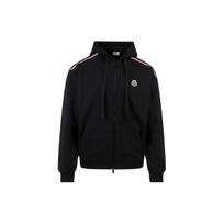 Moncler SS22 Logotipo Etiketė Trijų Spalvų Austa Juosta Užtrauktukas Su Gobtuvu Striukė Vyriškos Striukės Juoda H10918G00047809LA999 XL black