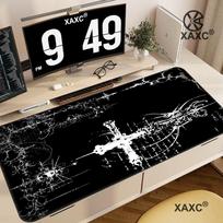 Juoda Balta Kibersigilizmas Stalo Kilimėlis Gotikinio Kardų Meno Pelės Kilimėlis Biuro Guminis Pelės Kilimėlis PC Stalo Aksesuarai Žaidimų Klaviatūros Kilimėlis XAXC 30cmx60cm(11.8x23.6inch) gray
