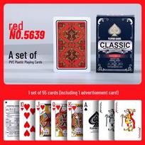 Gold Art Double-Sided Frosted PVC Playing Cards - Waterproof, Anti-Fold, Thick, High-Grade, Multiple Patterns Available blue