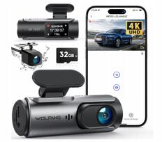 Automobilio vaizdo registratorius WD03 4K su Wi-Fi, galine kamera ir 32GB kortele