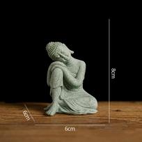 Green Sandstone Buddhist Ornament Oriental Culture Buddha Statue Sandstone Buddha  Decorating Home 3 gray