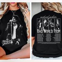 Michael Jackson Bad Pasaulinės Ekskursijos Nelegali Grafinė Marškinėliai L white
