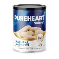 PUREHEART Nutreat Natural Cashews (454 Gm) Premium Whole Crunchy & Delicious Cashewnuts/Kaju/Dry Fruit - Pack Of 1 454GM