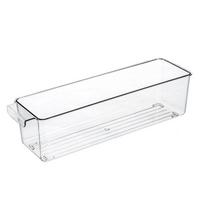 Clear View Kitchen Organiser for Refrigerator Food Grade Plastic Container Space Efficient Fridge Storage Bin 1 white