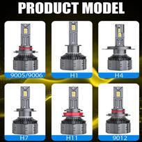 Car LED Headlight 160W High-power Headlight 9005 9006 H1 H4 H7 H11 6000K 16000lm H1 gray