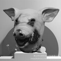 Halloween Horror Pig Head Mask Latex Full Face Prop Funny Party Costume Scary Headgear Horror pig head gray