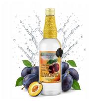 GLASS BOTTLE GOLDEN SLIVOVICA Monopol Bottles 0.5l Decorated for Slivovitz