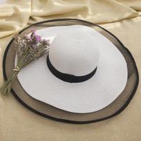 Ht2504 Sun Hat Summer Anti-Uv Lady Wide Brim Hat Women Solid Plain Floppy Summer Straw Hats For Women Female Mesh Brim Beach Hat 56-58cm