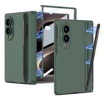 Magnetinis telefono dėklas su vyriu ir integruota rašiklio vieta Samsung Z Fold8, komplekte yra rašiklis, pilnos apsaugos dangtelis Galaxy Z Fold 8 žalia