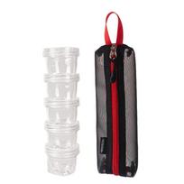 Nylon Seasoning Bottle Storage Bag with 5 Spice Jar Outdoor BBQ Traveling Sets juoda