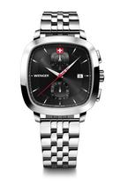 WENGER VINTAGE CLASSIC CHRONO Chronograph Stainless Steel Case Black Silver Stainless Steel Quartz 50m Water Gift Analog Men's Watch, (316L), Dial, black