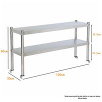 Nerūdijančio plieno trijų pakopų stalviršio lentyna pieno arbatos parduotuvei Thickened 80*30*60 cm Two-Tier white