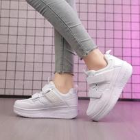 2025 Four Wheel Children's Roller Skates Roller Skates Girls Fall Children's Walking Shoes Boys Leather Students Walking Shoes 39 violetinė