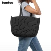 Tomtoc Tote Bag for Women 14-inch Laptop Large Capacity Shoulder Bag Lightweight Trendy Work Commuter Bag gray