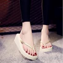 Women's Korean Style Wedge Strap Flip-Flops - Summer Non-Slip, Multi-Color Sandals Size 37 juoda