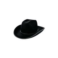 Adult Western Hat with Leather and Trim One Size juoda