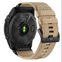 Rugged Nylon Strap Quick Fit 22 26mm Band for Garmin Fenix 8 47mm 51mm/Fenix 8Pro 6 6X 7 7X Pro 5 5X Adjustable Watchband Strap QuickFit 26mm chaki
