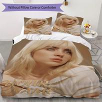 Custom Name Billie Eilish Bedding,Quilt Set Quilt Cover Pillowcase Home Birthday Gift(1 * duvet cover + 2 * pillowcase, without core)_xia 135x200cm beige