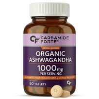 Karbamido Forte Ashwagandha tabletės 1000 mg | Ekologiškos Ashwagandha tabletės 1000 mg su chromo pikolinatu | Geriausios vyrams ir moterims | 60 tablečių