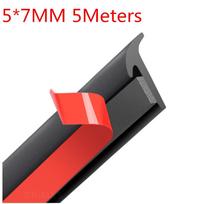 5M Įstriža T formos guminė automobilio sandarinimo juosta Weatherstrip Apdailos priekinių žibintų buferio įdėklas 1x gray