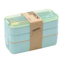 900 ml Bento dėžutė vaikams, 3 sluoksnių pietų dėžutė, nepralaidi, nešiojama maisto talpykla, pagaminta iš kviečių šiaudų, maisto laikymo dėžutė, tinkama plauti indaplovėje 3 smėlis
