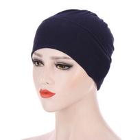 Moterims vientisos spalvos elastinė bandana turbanas kepuraitė galvos skara dangtelis galvos apdangalas juoda