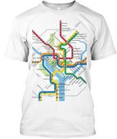 Dc Metro Map TShirt Made in the USA Size S to 5XL Unisex T-Shirt XXL gray