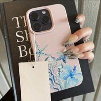 Ocean Jellyfish Lily Flower Pattern Phone Case For iPhone 17 Pro Max 16 Plus 15 Pro 14 13 12 11 X 17Air Lychee Textur Soft Cover iPhone 15 Plus gray